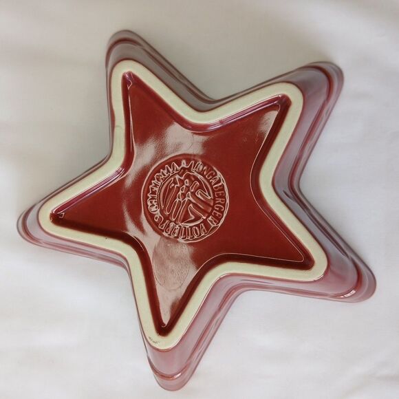 Longaberger Paprika Woven Traditions Pottery Star Dish Soup Salad Bowl 7" - Picture 4 of 6